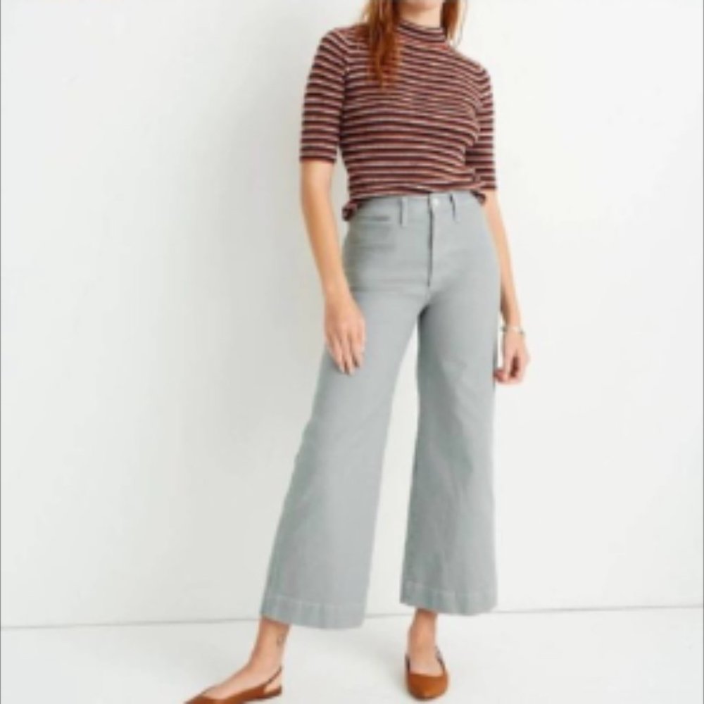 MADEWELL EMMET WIDE LEG CROP PANTS SZ 30